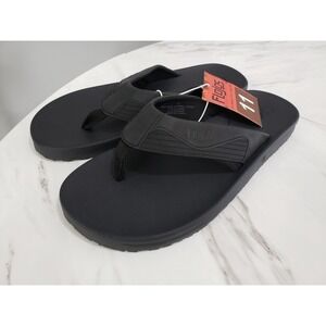 NEW - Flojos Mens Jorge 2.0 Flip Flops Sandals Thongs, Black Size 11
